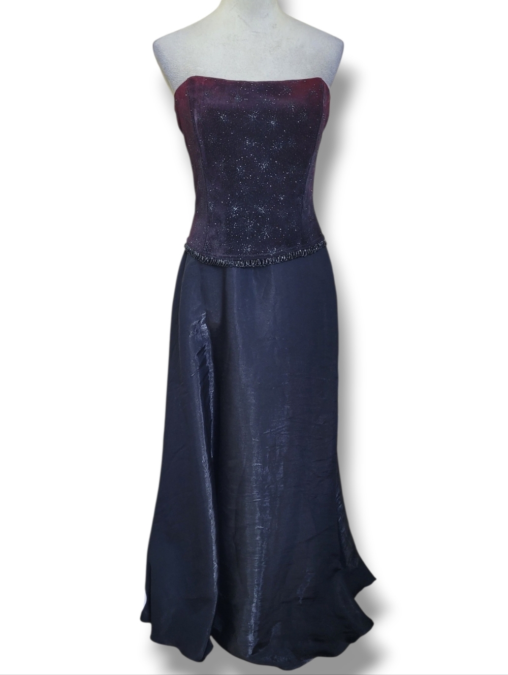 Scott McClintock Vintage Formal Strapless Maxi Dress Prom Dark Romantic